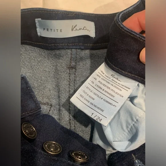 Kancan Petite Kennedy Dark Wash Distressed Jeans - Picture 3 of 3